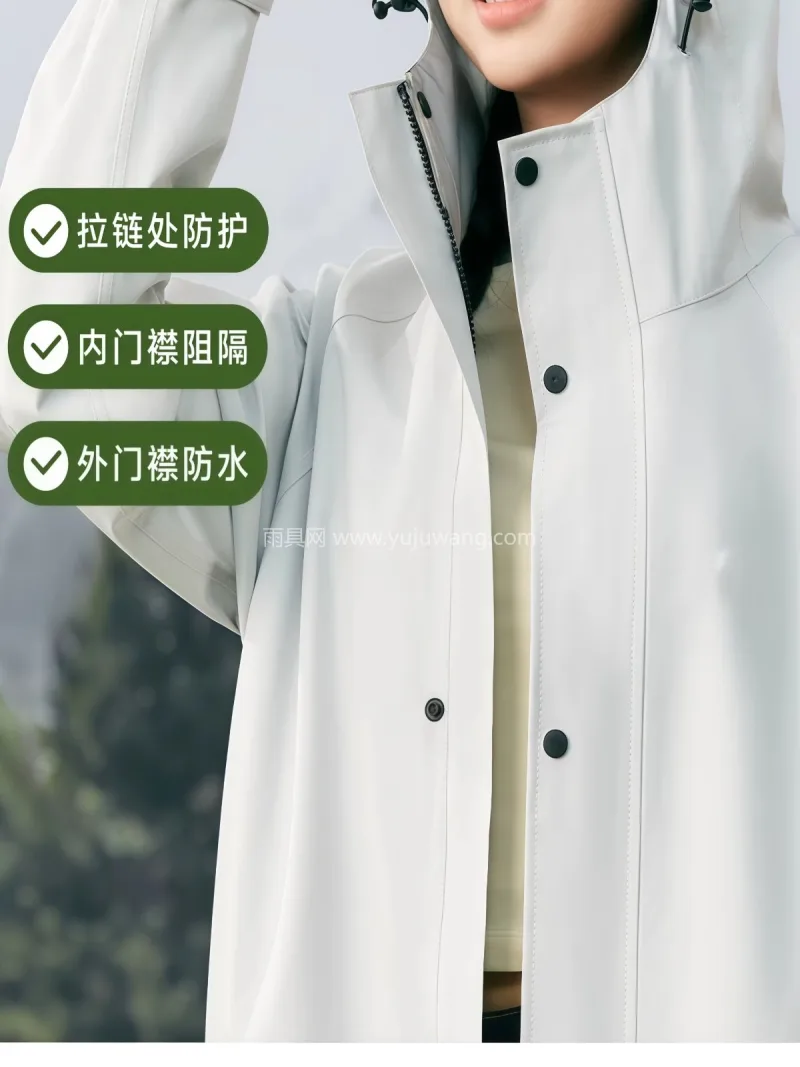 春亚纺面料 · 中厚防水 本款人车分离式电动车雨衣雨披，由武汉专业 - 详情图