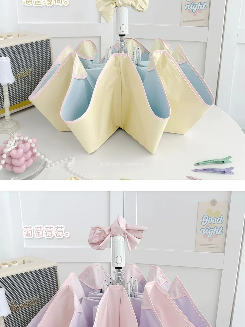 银色钢骨，防风性强 · 加厚彩胶防晒涂 本品为脆皮女生专属全自动彩胶防晒太阳伞， - 详情图