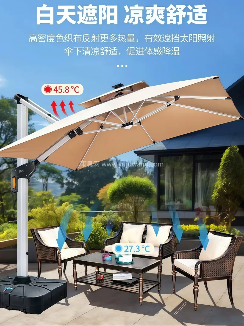 10CM加粗太空铝合金主伞杆 · 加厚加 武汉大型雨具供应链服务商直供，这款高端户 - 详情图