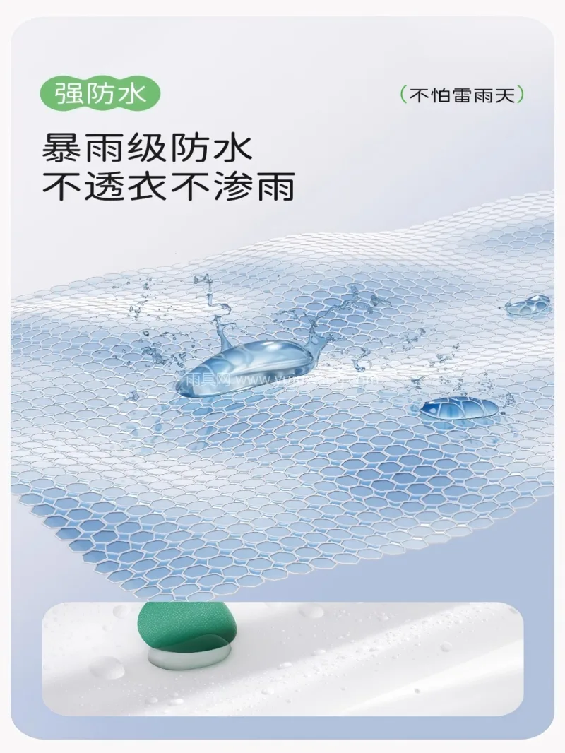 食品级加厚EVA · 食品级硅胶松紧带 武汉源头雨具供应链供货彩虹豆鲨鱼儿童雨衣 - 详情图