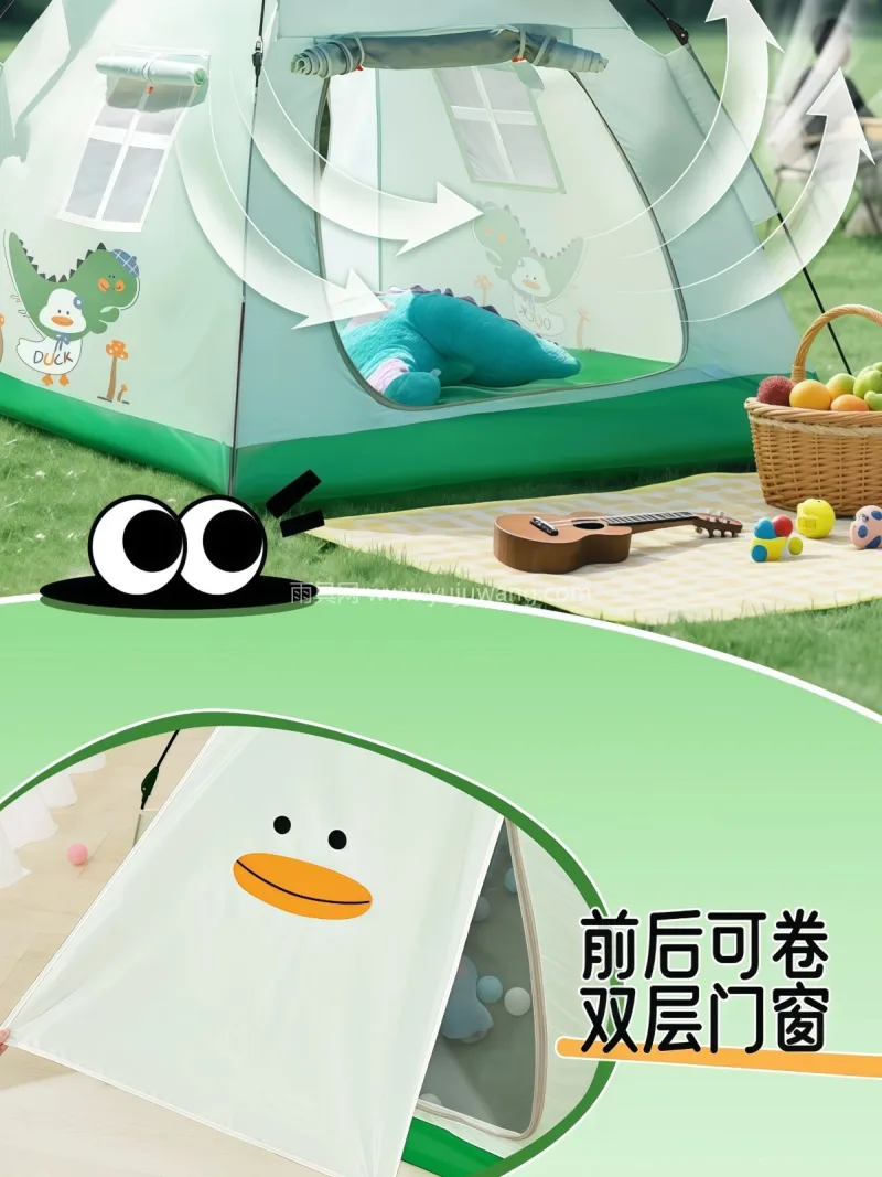 加粗纤维杆 · 拒水牛津布 · 亲肤材质 武汉本地大型雨具生产供应链供货速开儿童帐 - 详情图