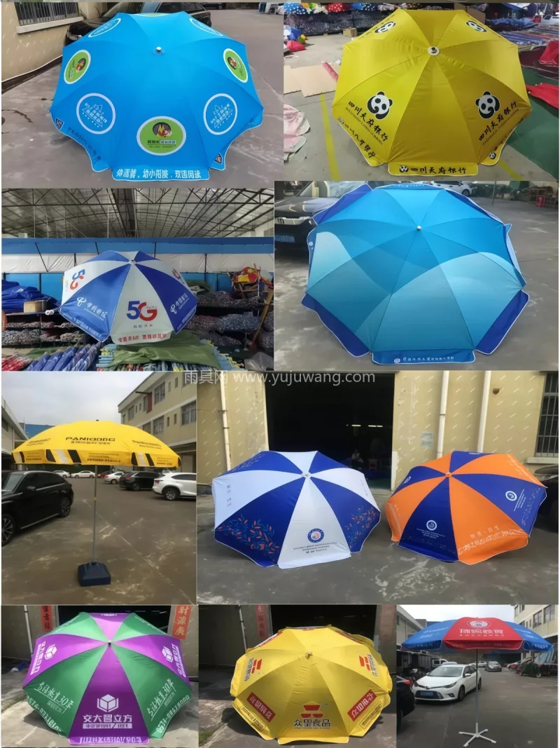 加厚牛津布 · 加粗厚管壁 · 加厚银胶 武汉本地大型雨伞供应链服务直供大太阳伞摆 - 详情图