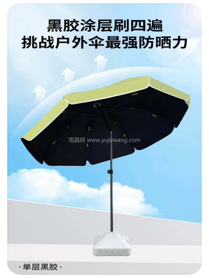 黑胶涂层 · 加固加粗伞骨 · 升级大伞 武汉本地大型雨伞供应链服务直供摆摊专用可 - 详情图