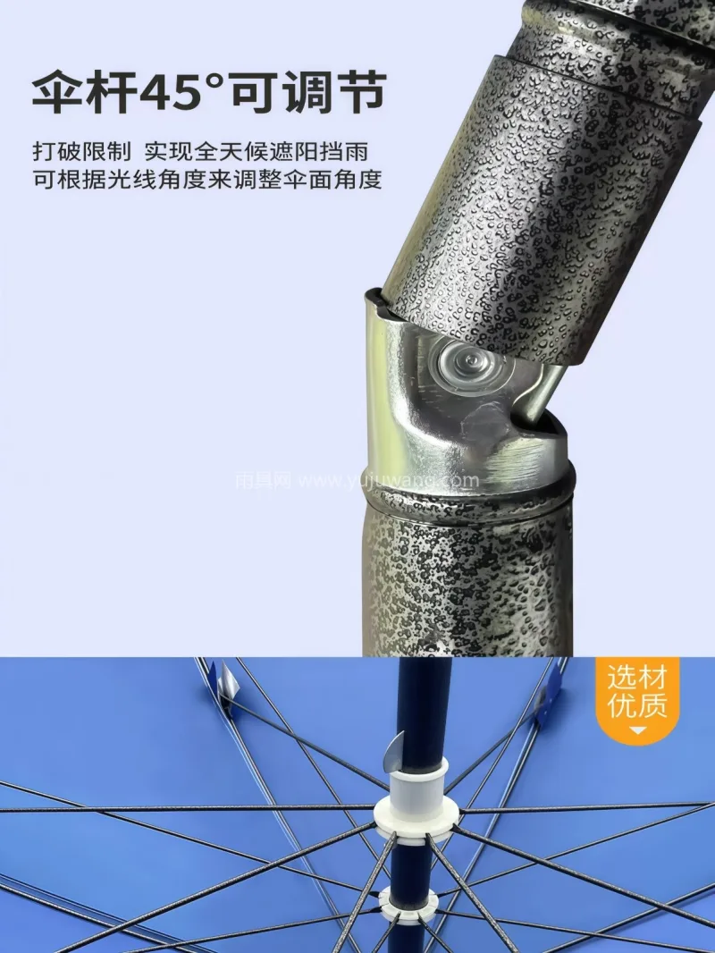 防锈黑金钢伞骨 · 银胶涂银伞布 · 晴 武汉雨具供应链服务商直供大型户外遮阳伞， - 详情图