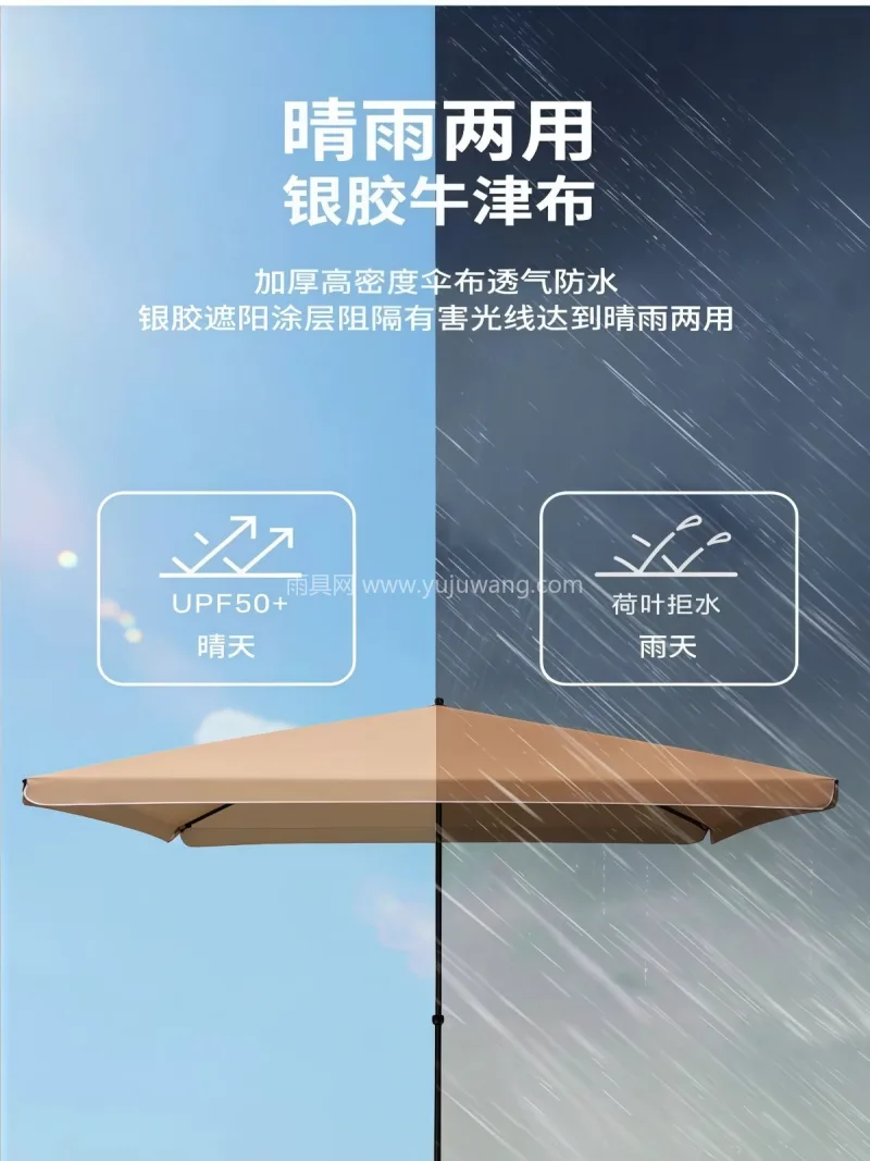 加厚牛津布 · 加粗厚管壁 · 加厚银胶 武汉雨具供应链服务商直供大型户外遮阳伞， - 详情图
