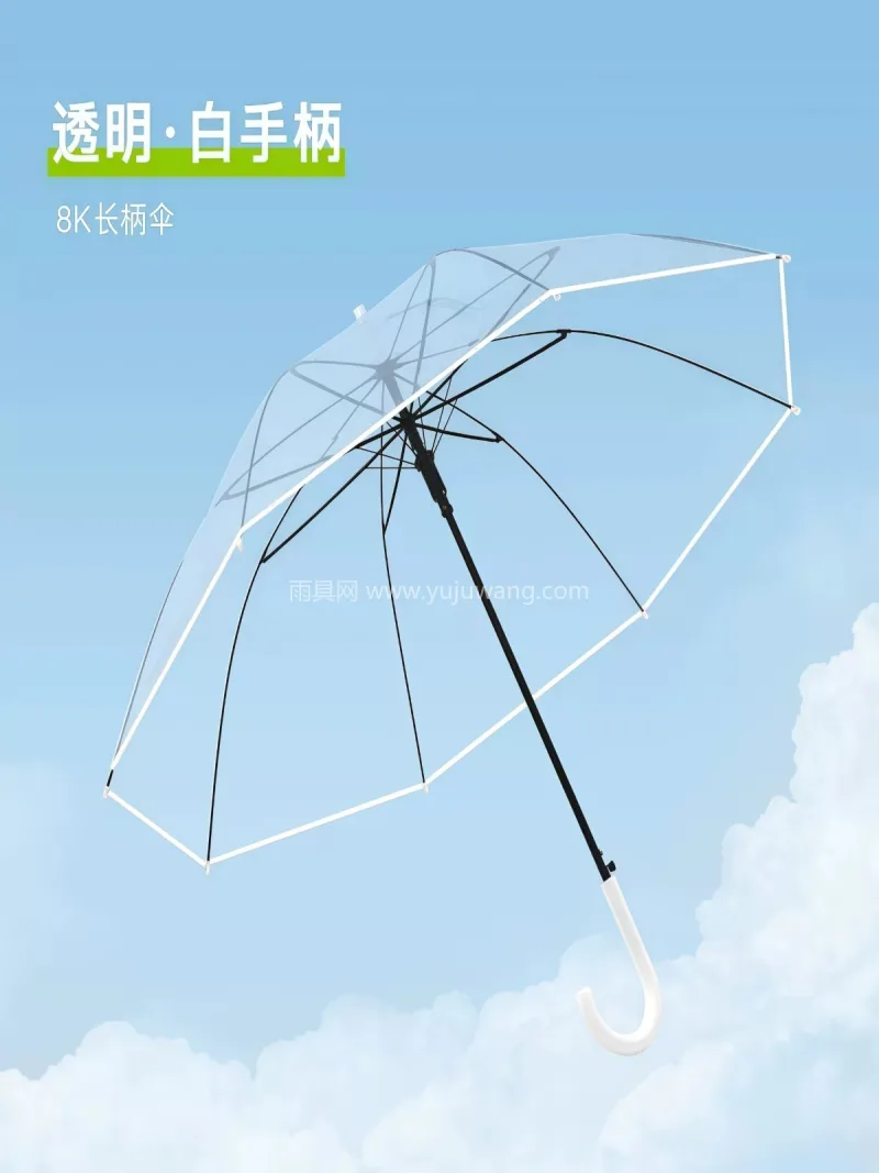 POE塑料 · 8骨黑钢 · 支持定制 武汉本地大型雨伞供应链服务直供透明雨伞， - 详情图