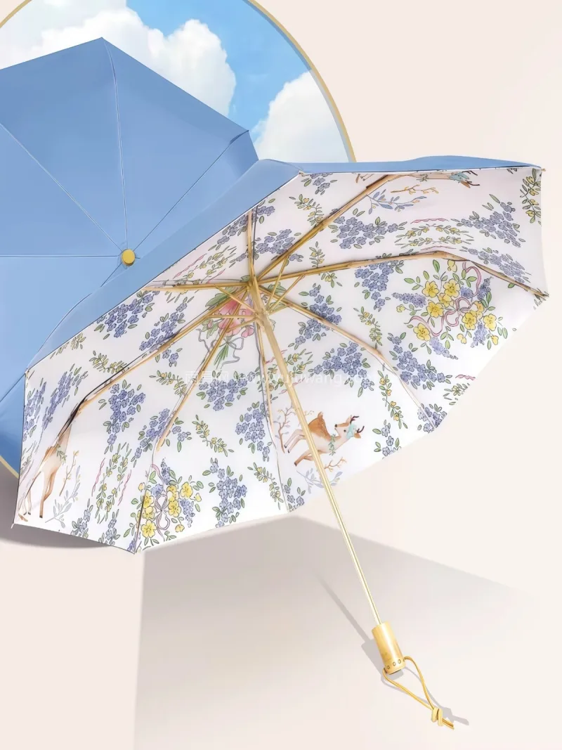 彩胶防晒 · 紫外线阻隔 · 防晒防雨  武汉本地雨伞供应链服务直供双层晴雨两用太 - 详情图