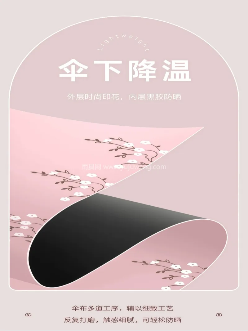 加厚黑胶 · 科技涂层 · 纳米疏水科技 武汉本地雨伞供应链服务直供大号黑胶晴雨伞 - 详情图