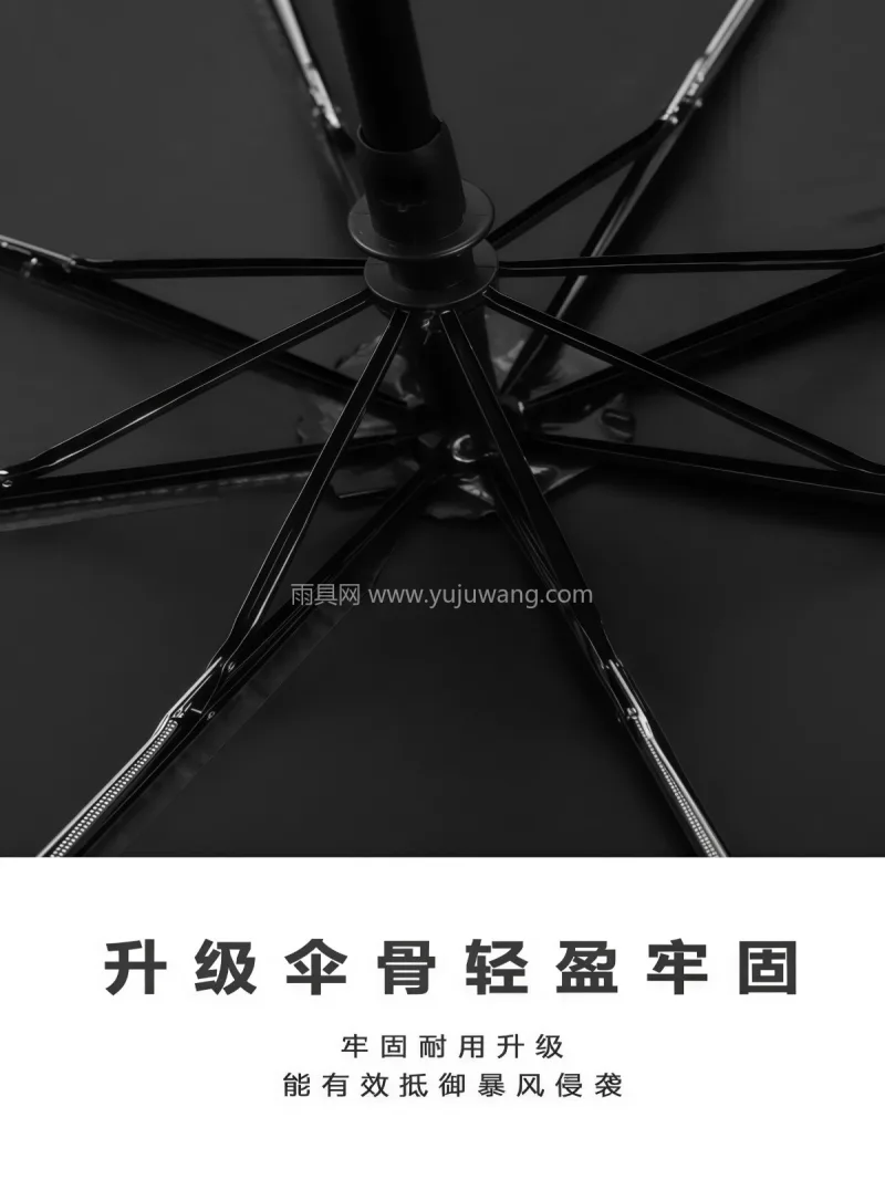 黑胶图层 · 防紫外线 · 仿生拒水 · 武汉雨具供应链服务商直供全自动晴雨两用伞 - 详情图