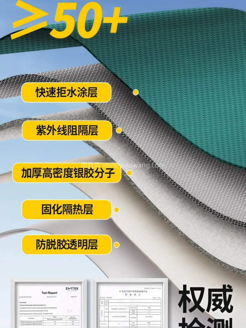 加厚黑胶 · 科技涂层 · 纳米疏水科技 作为武汉专业大型帐篷厂家，我们推出加厚全 - 详情图