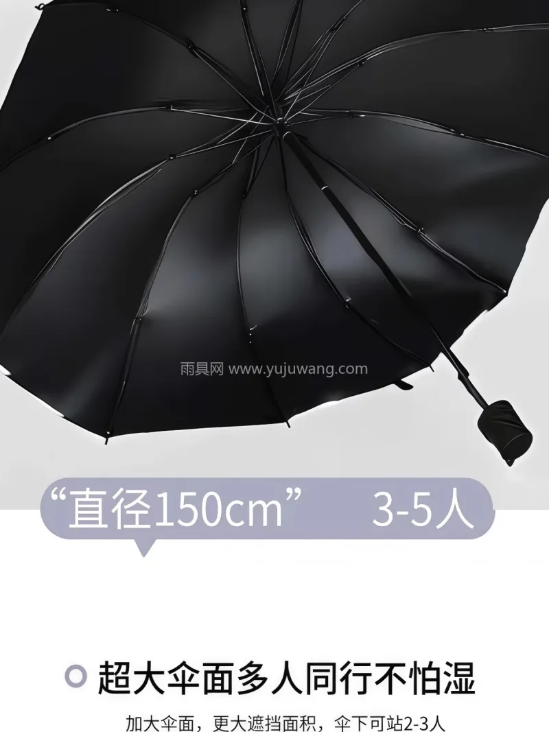 黑胶图层 · 防紫外线 · 仿生拒水 · 武汉源头雨伞供应链服务直供特大号防风晴雨 - 详情图
