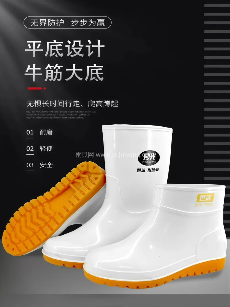 高弹骨架材质 · 抗撕裂耐磨 · 轻便 武汉大型专业雨具供应链供货食品厂专用白色 - 详情图