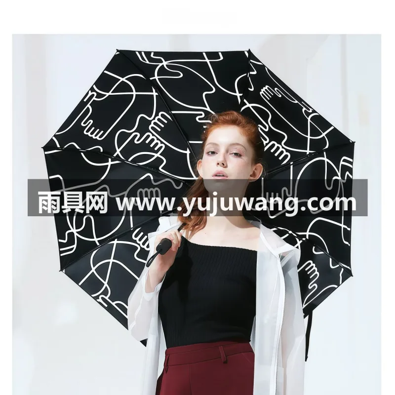 黑胶图层 · 高密度伞布 · 铁杆骨架 武汉大型雨具源头供应链供货全自动晴雨伞，专为女性打