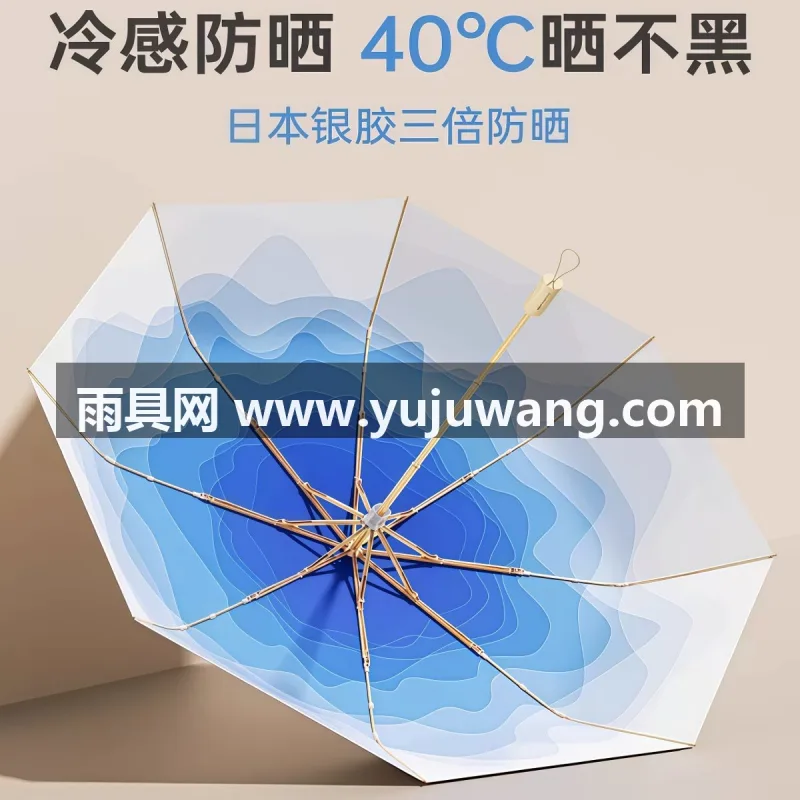 钛银图层 · 航空级抗风伞骨 · 铝合金伞架 武汉大型雨具源头供应链供货渐变防晒伞，专为女性打造