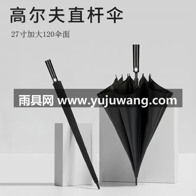 碰击布+玻纤 · 高密防水 本款 27 寸直杆高尔夫伞由武汉雨具供应链服务专业