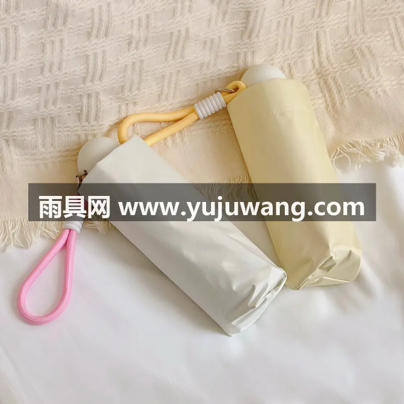 彩胶布料 · 铝合金伞杆 武汉大型雨具源头供应链供货多巴胺迷你五折太阳伞，专