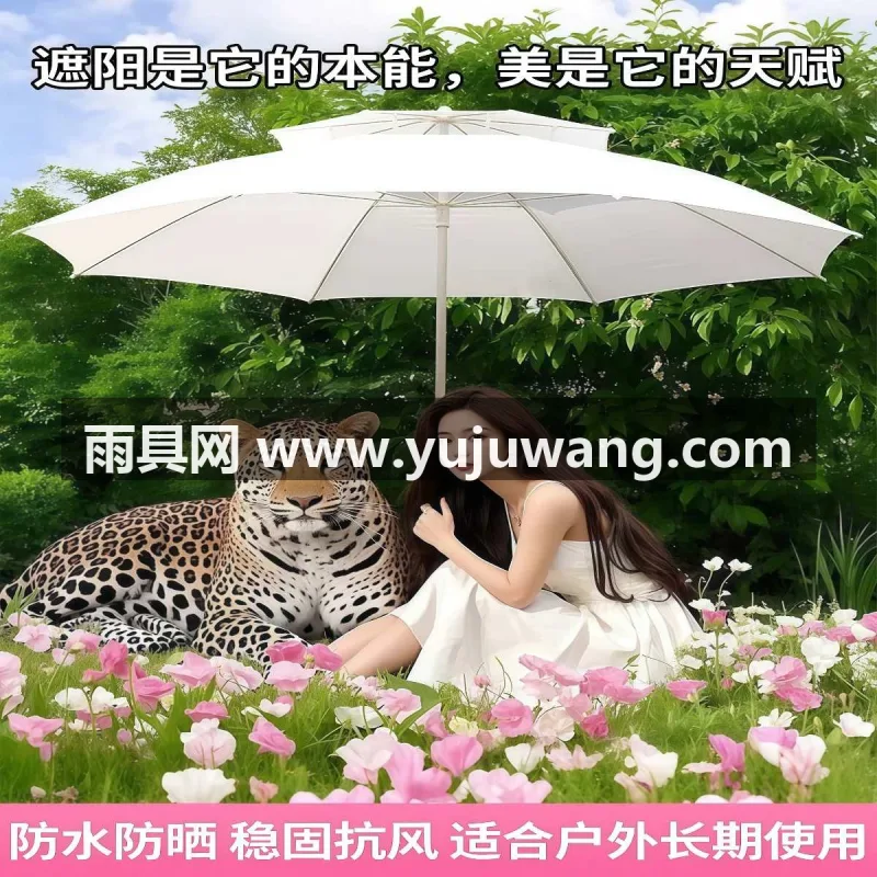 加厚600D牛津布 · 加厚铝合金伞架  · UPF50+防紫外线 武汉大型雨具制造厂家直销这款偏心侧边柱户外太阳伞，