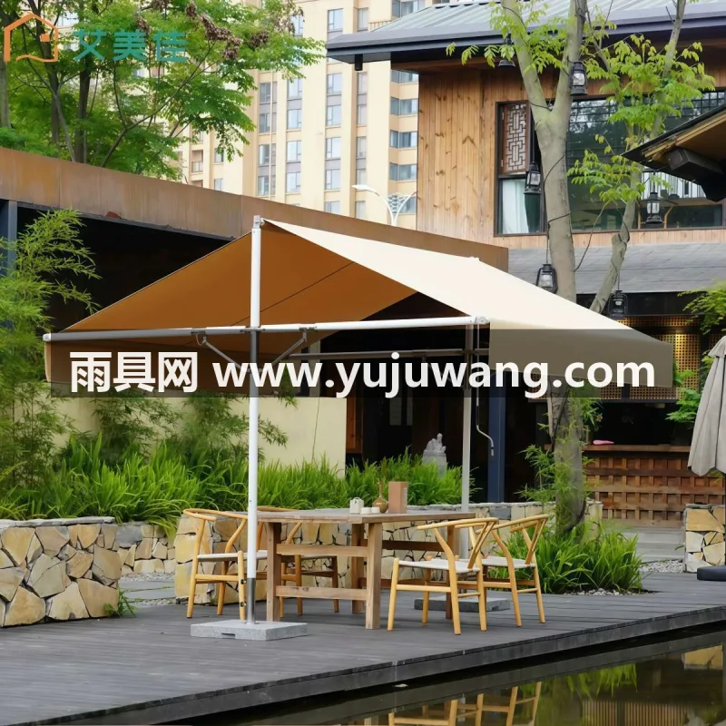 加厚色织布/牛津布 · 高强度铝合金伞骨 武汉本土大型雨具供应链供货，这款别墅庭院遮阳伞为双