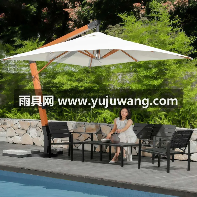 高密加厚户外专用亚克力面料/涤纶牛津布 · 高硬度加厚不锈钢管伞杆 武汉大型雨具供应链服务商直供户外庭院吊伞，适配庭院