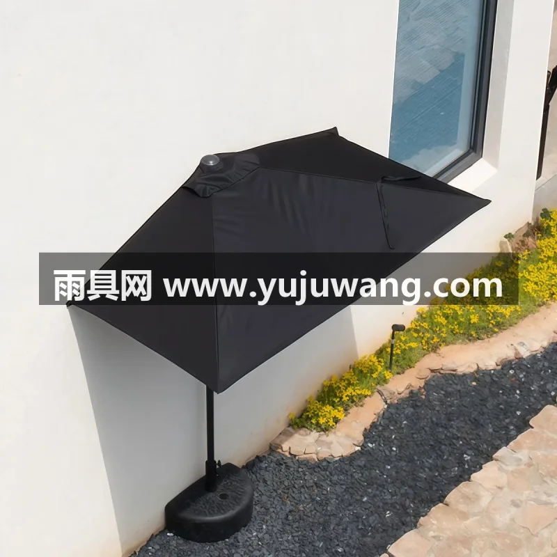 高密加厚210T-280T涤纶牛津布 · 伞骨均采用加厚铁艺/铝合金管材 · 武汉大型雨具供应链服务商直供阳台靠墙半边遮阳伞，专