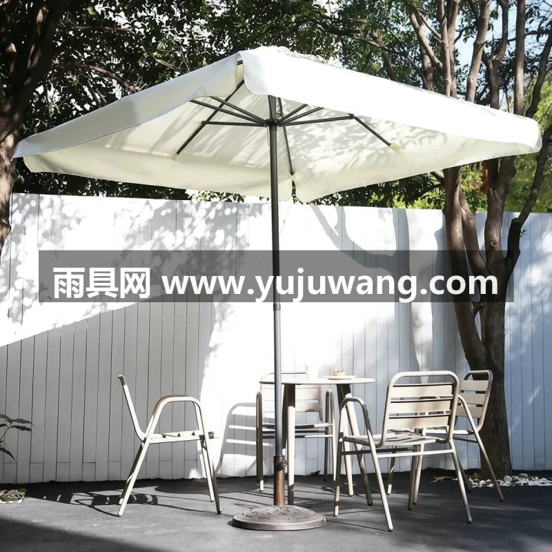 高密防水涤纶/牛津布 · 伞柱为加厚铁艺/铝合金管材 · 加厚黑胶防晒涂层达到UPF50 + 武汉大型雨具供应链服务商直供户外太阳伞，主打庭院花