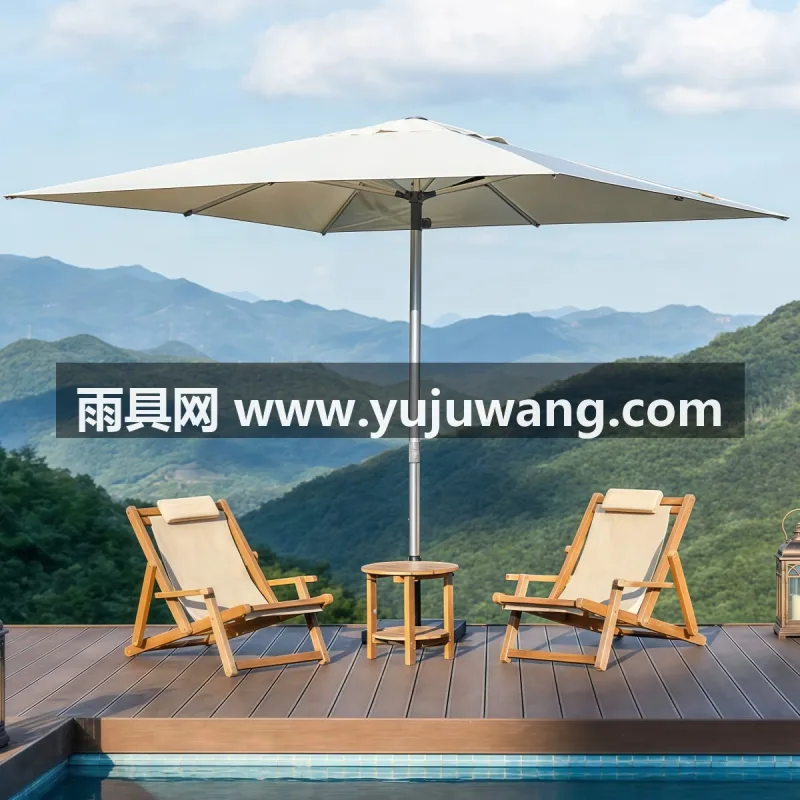 升级加粗方伞骨 · 伞面采用高密度涤纶防水防晒布 武汉雨具供应链服务商直供户外大型铝合金遮阳伞，精选