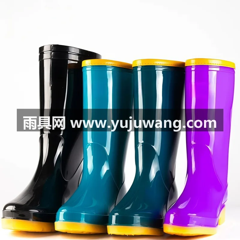 PVC材质 · 可拆卸棉套 · 全新包边设计 武汉大型雨具供应链供货包边束口牛筋底雨鞋，男女成人