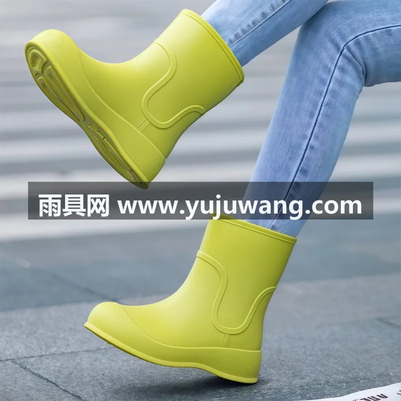 一体成型 · 可拆卸加绒棉套 · PVC材质 武汉大型雨具供应链供货时尚短筒女士雨鞋，2026 