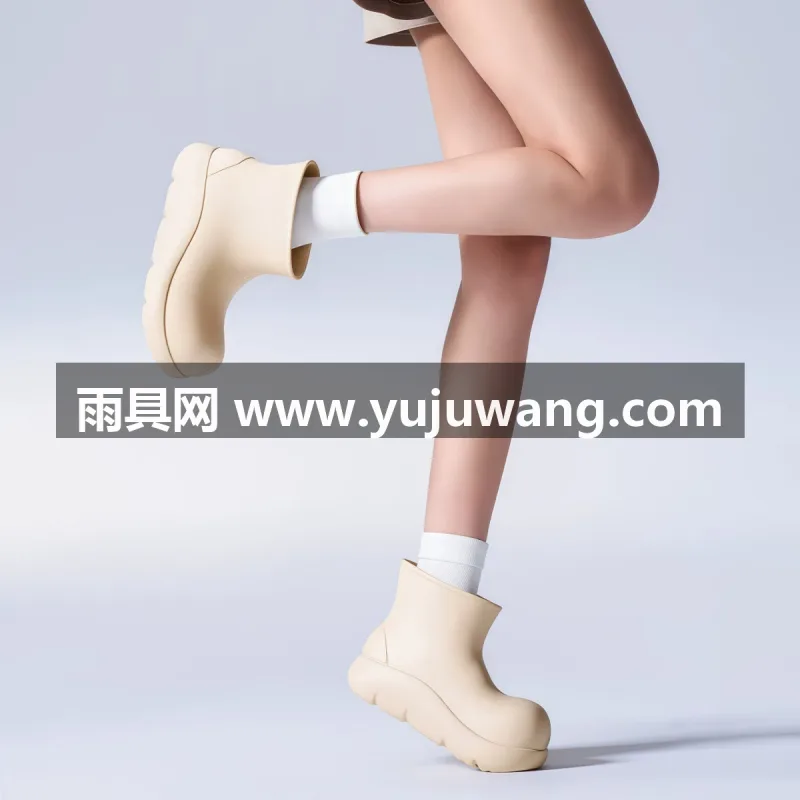 EVA鞋底，防滑减震 · 一体成型工艺 本款 2026 新款厚底增高防水雨靴，为武汉大型专