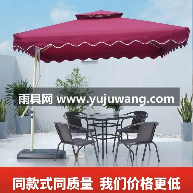 加厚加密500D牛津布 · 加粗加厚铝合金骨杆 · 加粗10骨铝合金伞骨 武汉本地正规雨伞供应链服务供应扳手式侧立户外遮阳伞