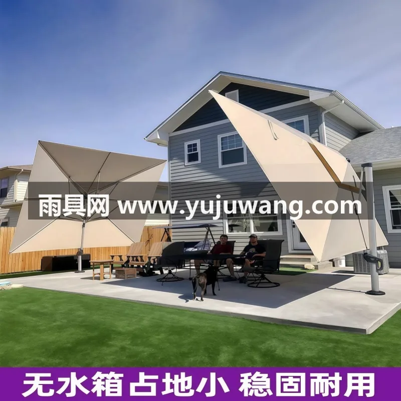 加厚加密600D牛津布 · 加粗加厚黑烤漆钢管伞杆 · 可折叠收纳 武汉本地源头雨伞供应链服务直供预埋底座落地罗马伞，