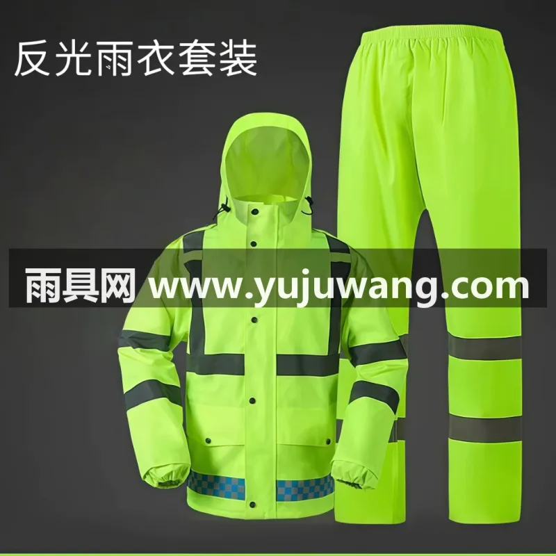 牛津布材质 · 亲肤柔软 武汉本土大型专业雨具生产供应链供货，男款反光雨衣雨