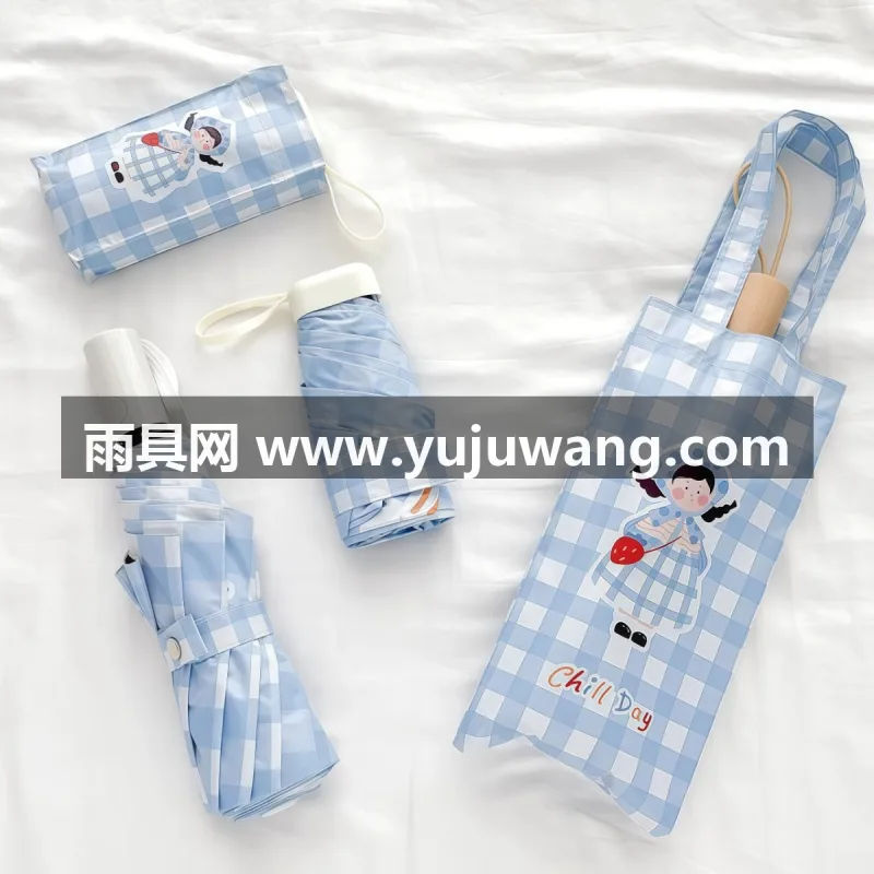 190T聚酯纤维 · 8骨纤维骨架 · EVA材质 武汉大型雨具供应链供货迷你口袋伞，专为学生、儿童及