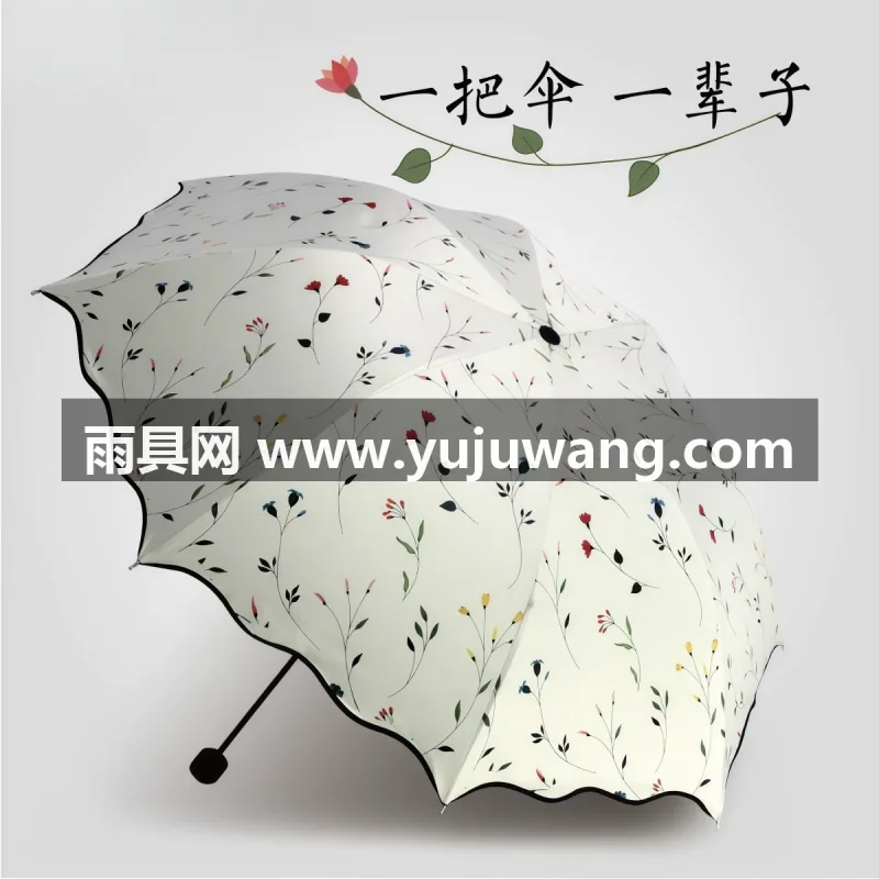 高密黑胶涂层UPF50+ · 280T加厚伞布 本款女士晴雨两用伞由武汉专业雨具制造厂家生产，作为