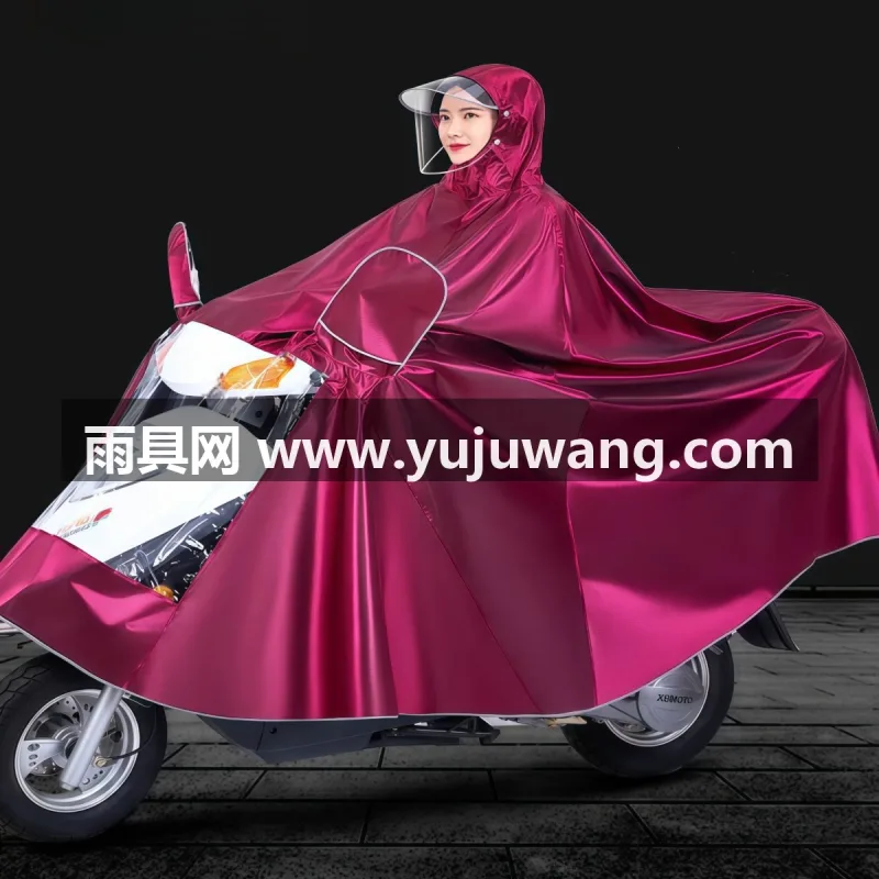 加厚面料 · 210D加厚加密牛津布 · 高密度环保PU防水涂层 武汉源头雨具供应链供货双人电动车雨衣，男女款通用加