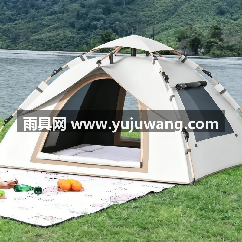 210D加密牛津布钛银涂层 · 高密度B3级防蚊虫网纱 武汉专业雨具供应链供货全自动户外露营帐篷，折叠便携