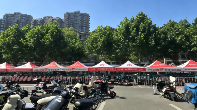 台铃电动车武汉全渠道门店广告伞与户外营销帐篷定制案例项目图片