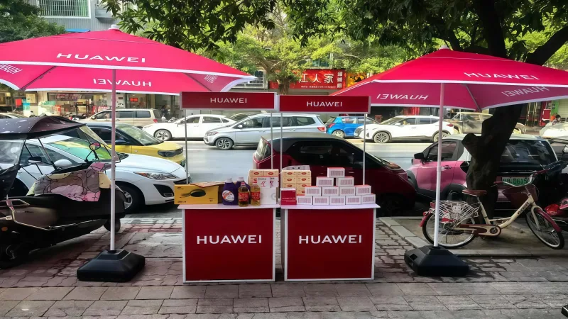 华为全国地推活动广告伞与广告帐篷定制案例 项目图片1
