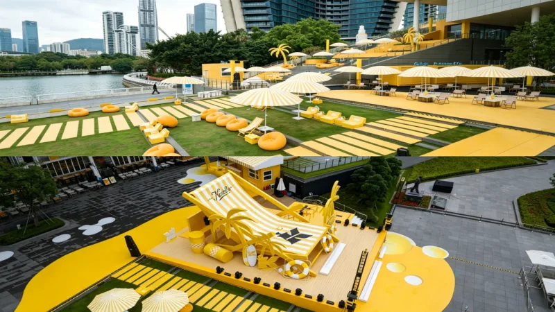 科颜氏夏日快闪活动广告伞与遮阳伞定制合作案例项目图片