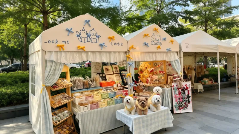 宠物线下业态持续升温 武汉定制广告伞广告帐篷赋能市集门店外摆