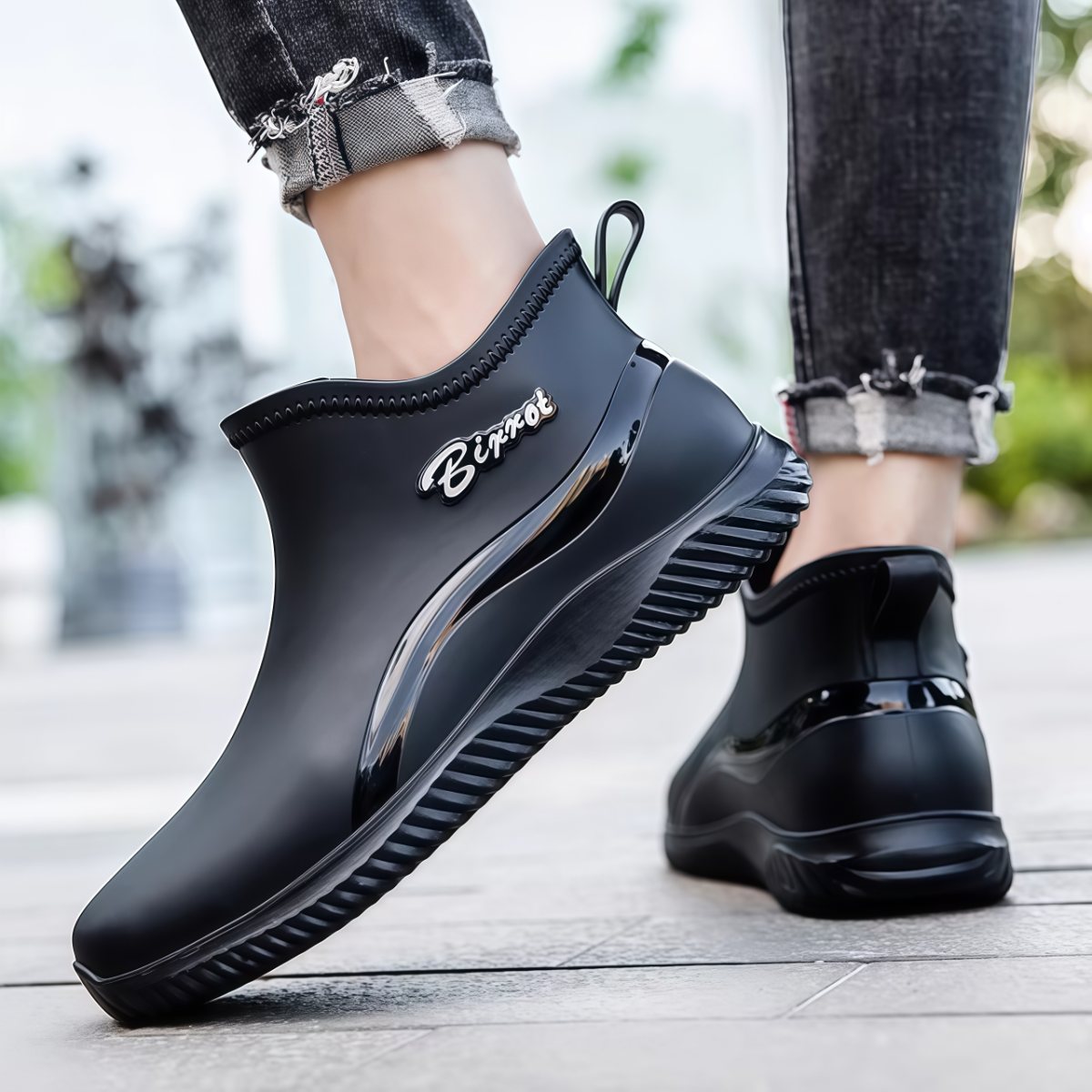 雨鞋男款春季厨房厨师工作劳保骑手雨天钓鱼防滑防水加绒胶鞋水鞋