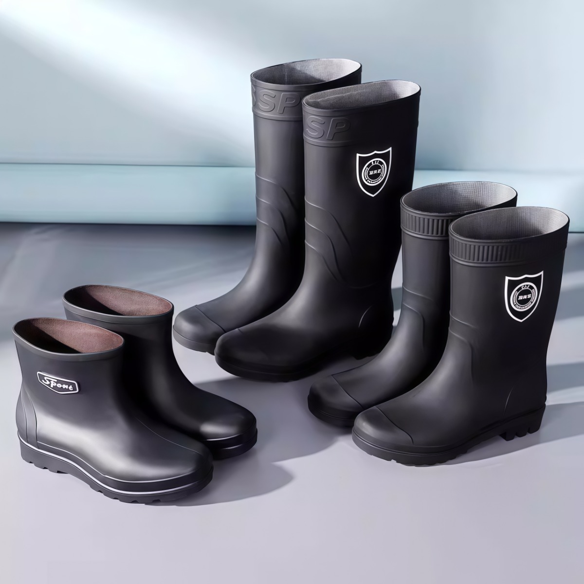 加厚工矿雨鞋男士水鞋耐磨保暖厨房钓鱼防水防滑加绒防滑雨靴胶鞋