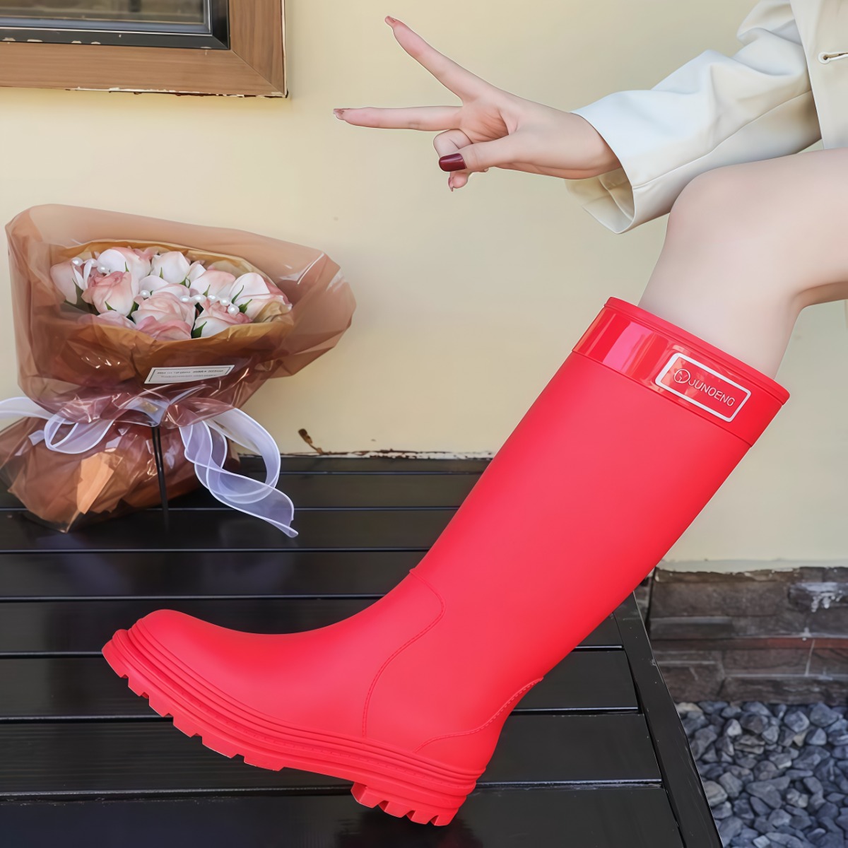 特高筒雨鞋女款成人水鞋防水防滑2026款长筒雨靴时尚外穿露营徒步