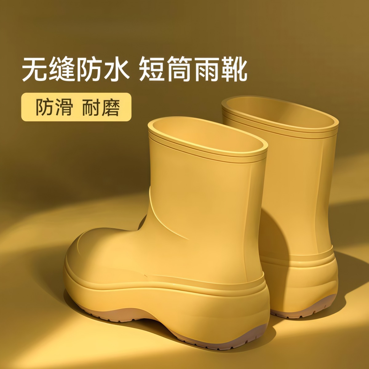 2026新款短筒雨鞋女款防滑防水时尚加厚耐磨洗车雨天外穿雨靴胶鞋