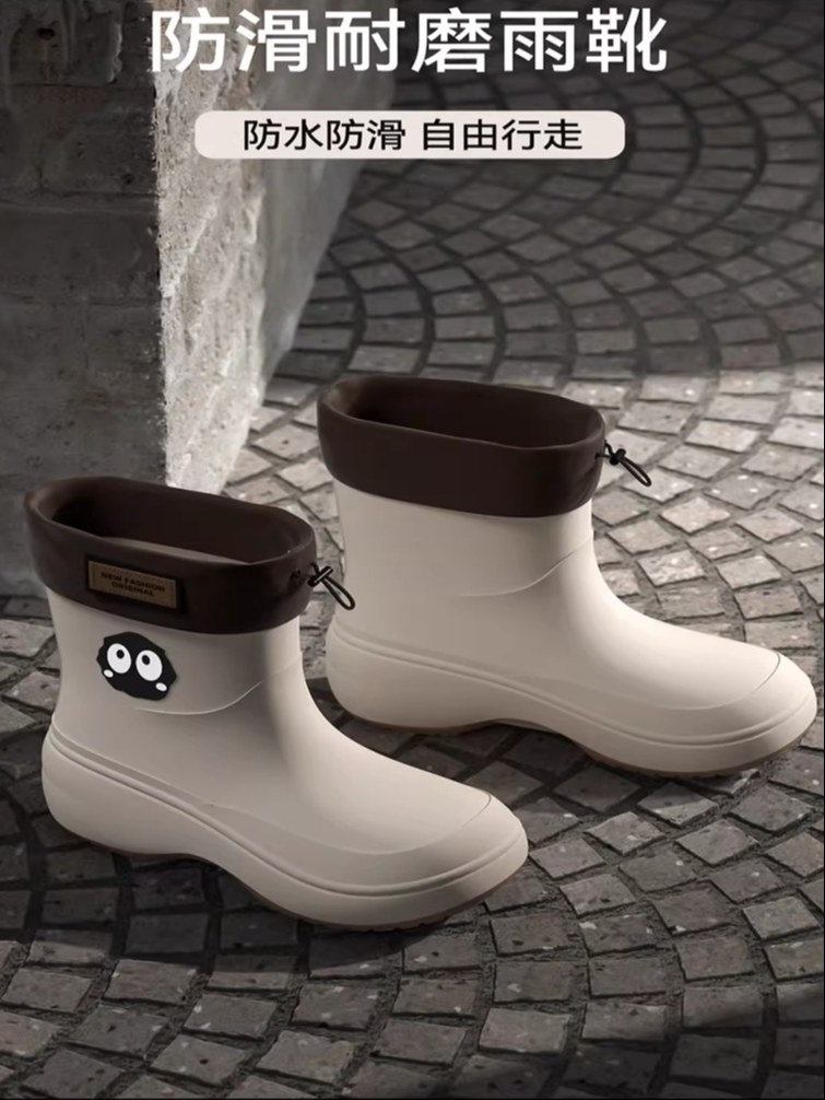 2026新款短筒雨鞋女款防滑防水时尚加厚耐磨洗车雨天外穿雨靴胶鞋 - 详情图