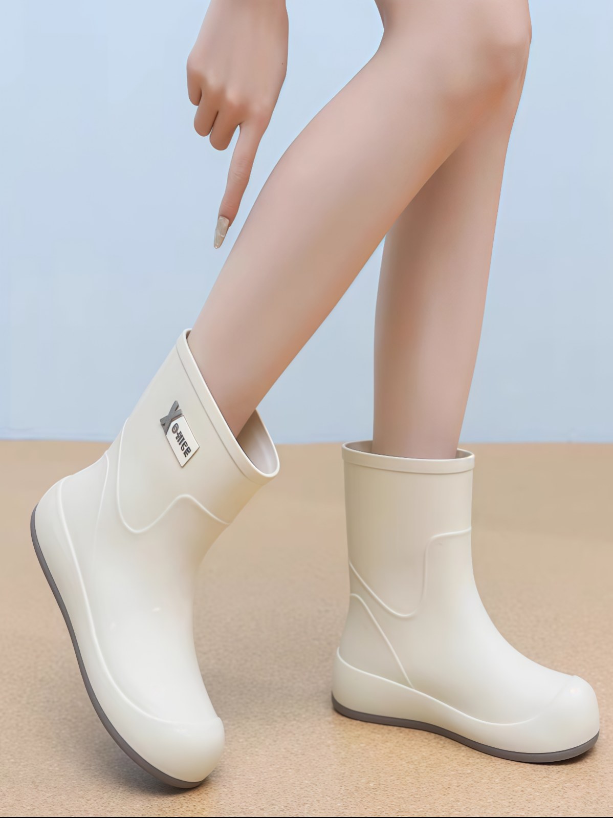 2026时尚雨鞋女厚底可爱短筒雨靴加绒防水防滑水鞋加绒外穿胶鞋女 - 详情图