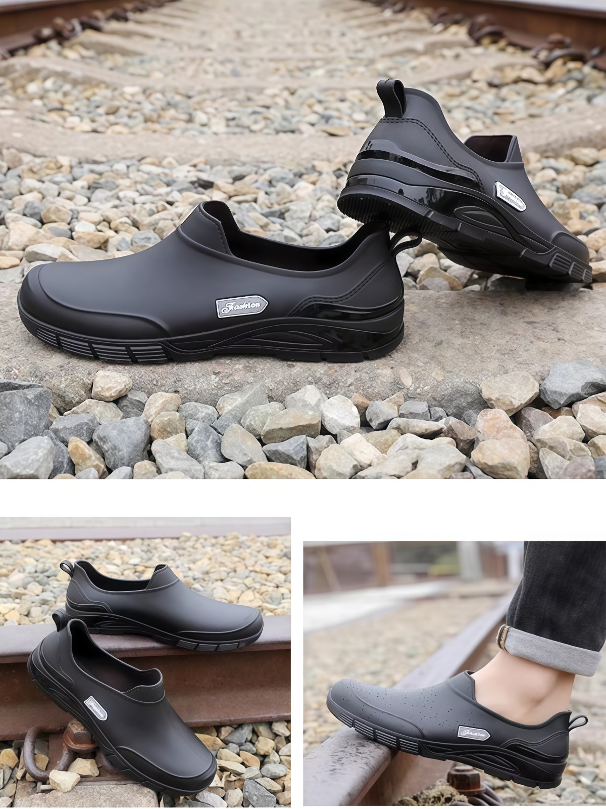 低帮水鞋男款防水2026新款外卖成人雨靴防滑工地胶鞋短筒雨鞋男士 - 详情图