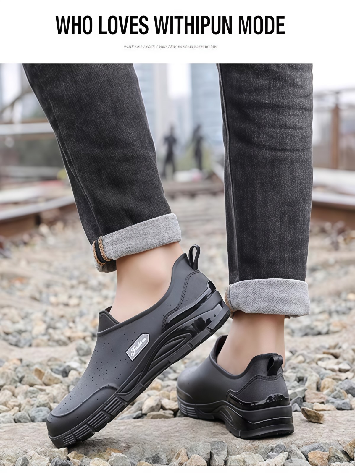 低帮水鞋男款防水2026新款外卖成人雨靴防滑工地胶鞋短筒雨鞋男士 - 详情图