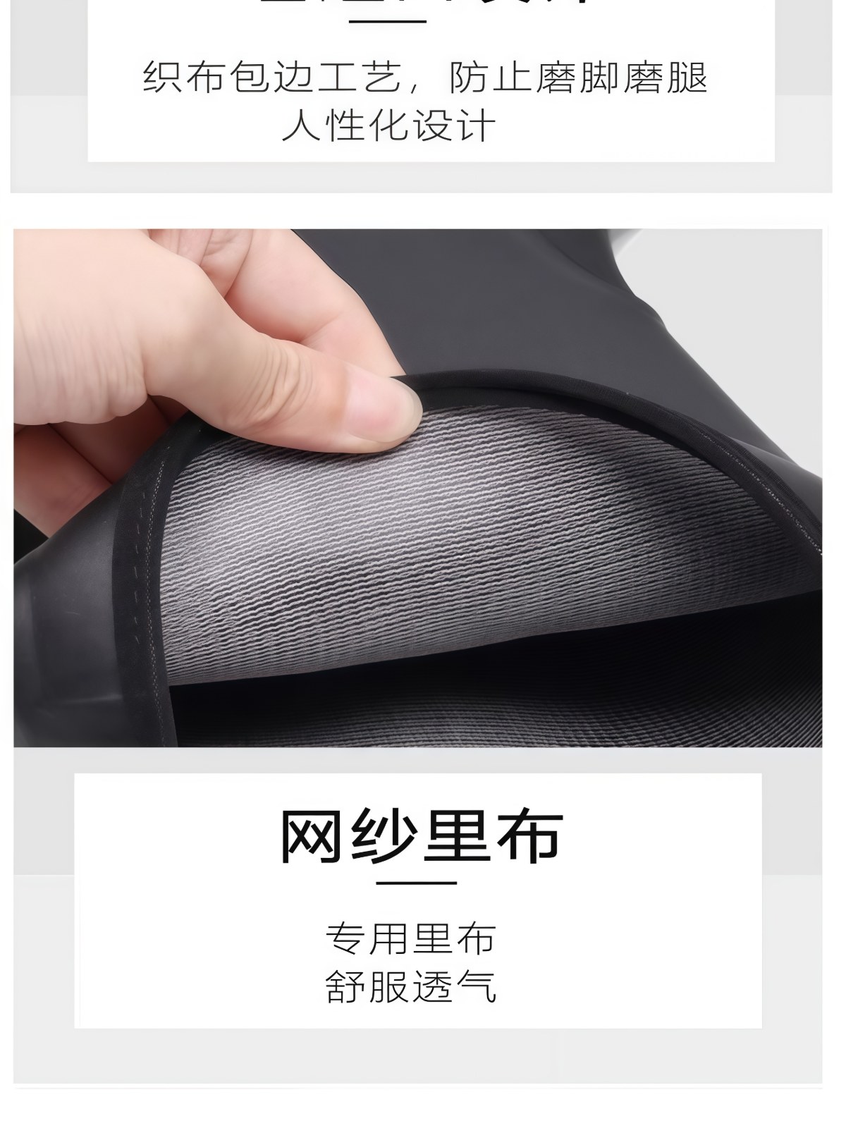 德系长筒防水雨鞋男款工地加厚耐磨劳保胶鞋中筒雨靴钓鱼防滑水鞋 - 详情图