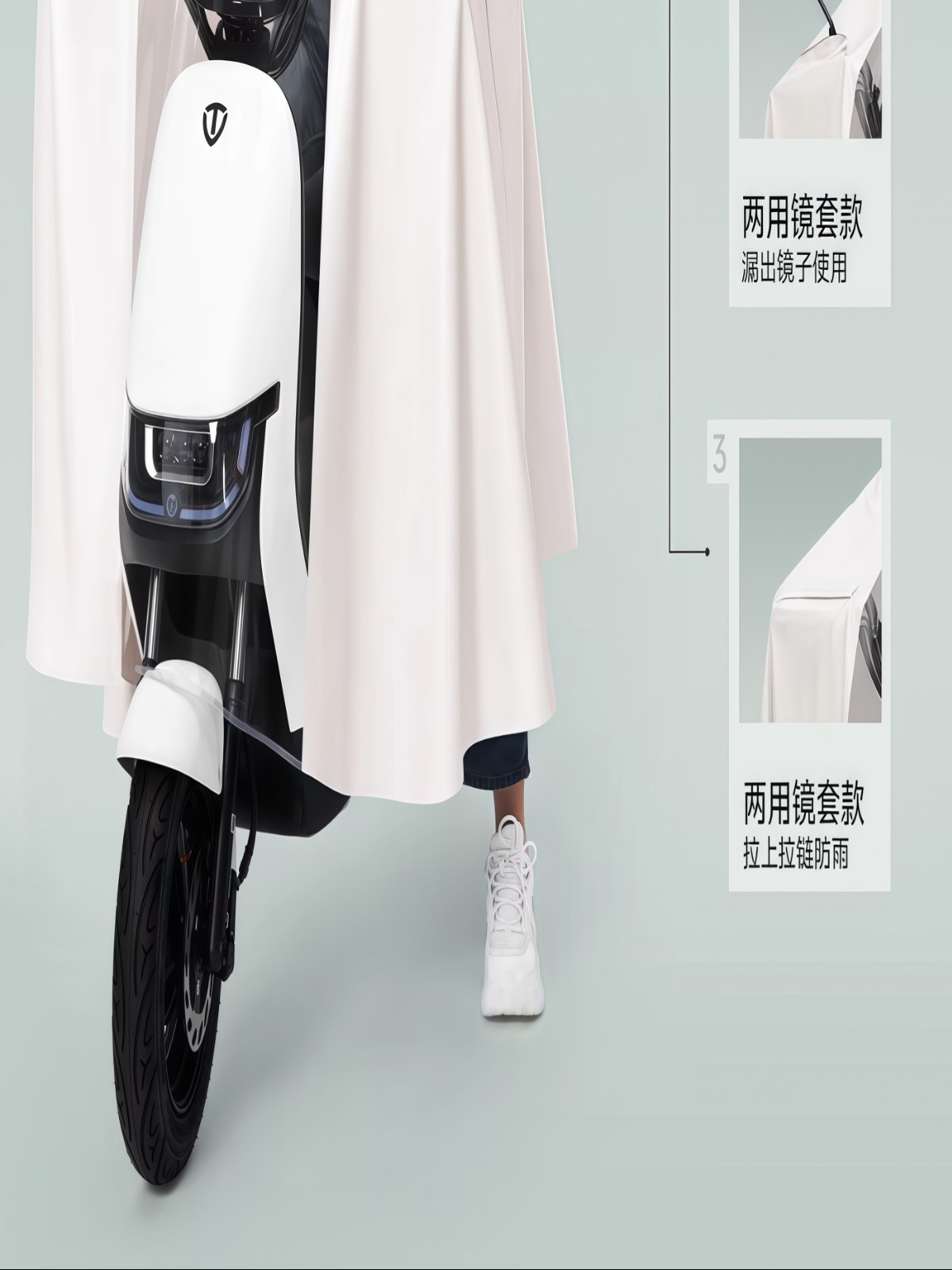 电动电瓶车雨衣女款单人长款全身防暴雨加大加厚骑行专用防水雨披 - 详情图